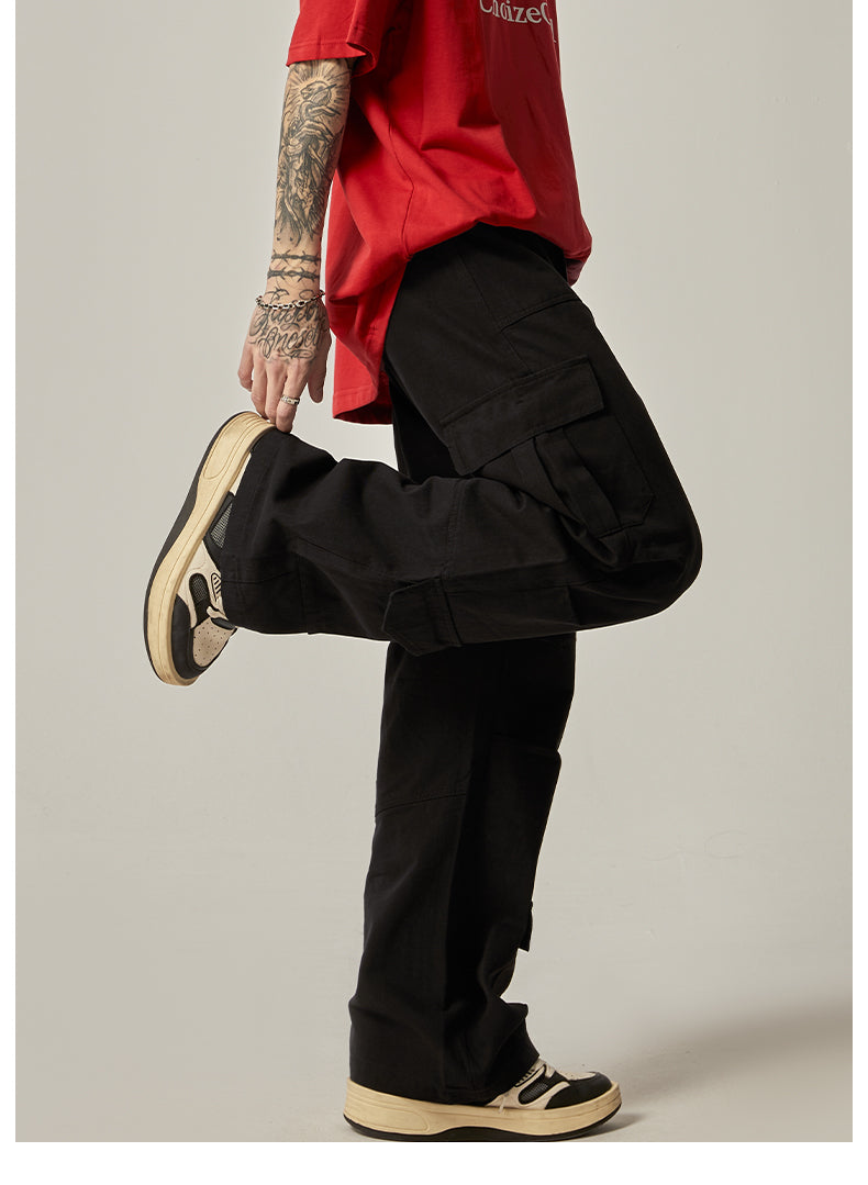 Brown Military Wide Cargo Pants