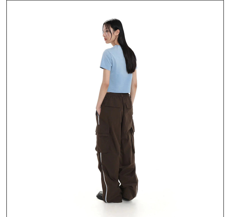Cropped T-shirt With Washed Effect