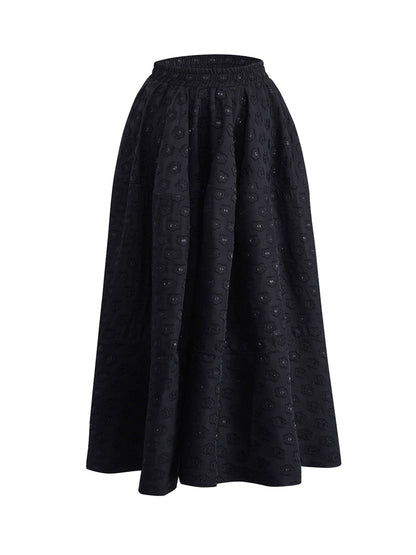 Noir Elegance Peplum Dress Set