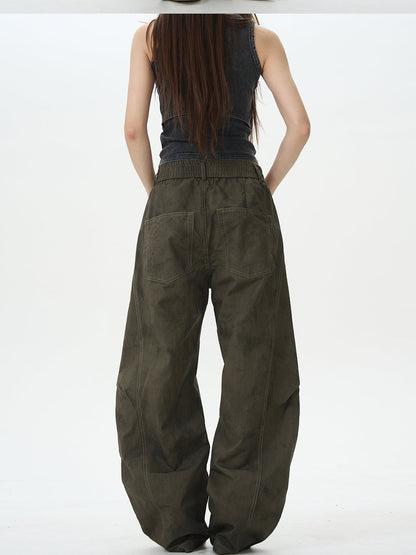 Army Green Baggy Cargo Pants