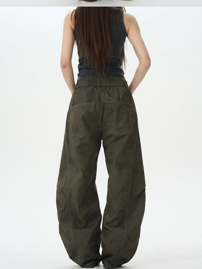 Army Green Baggy Cargo Pants