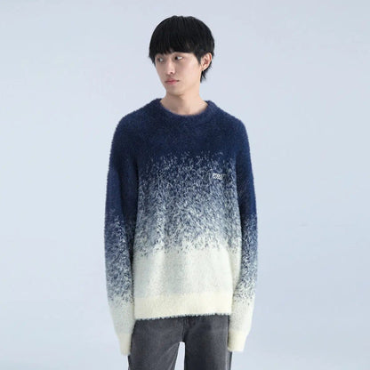 Fuzzy Sweater With Gradient Effect