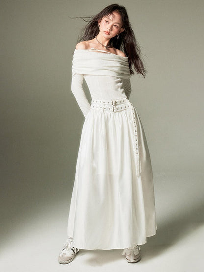 Gathered One-shoulder Long Jumpsuit Dress