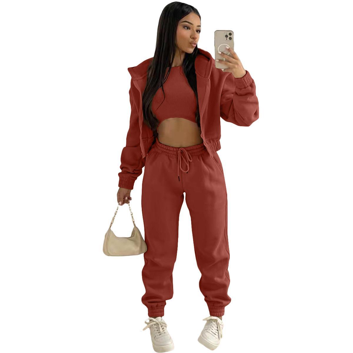 Clothing Autumn Winter Hooded Sweatshirt Long Sleeved Sports Suit