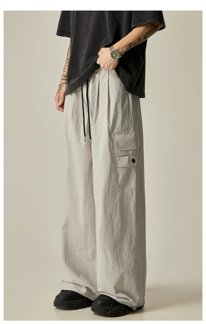 Charcoal Wide Leg Utility Pants