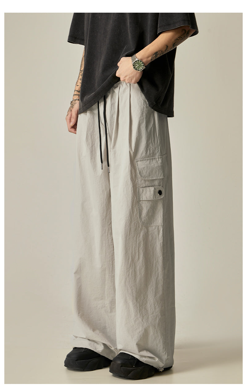 Charcoal Wide Leg Utility Pants
