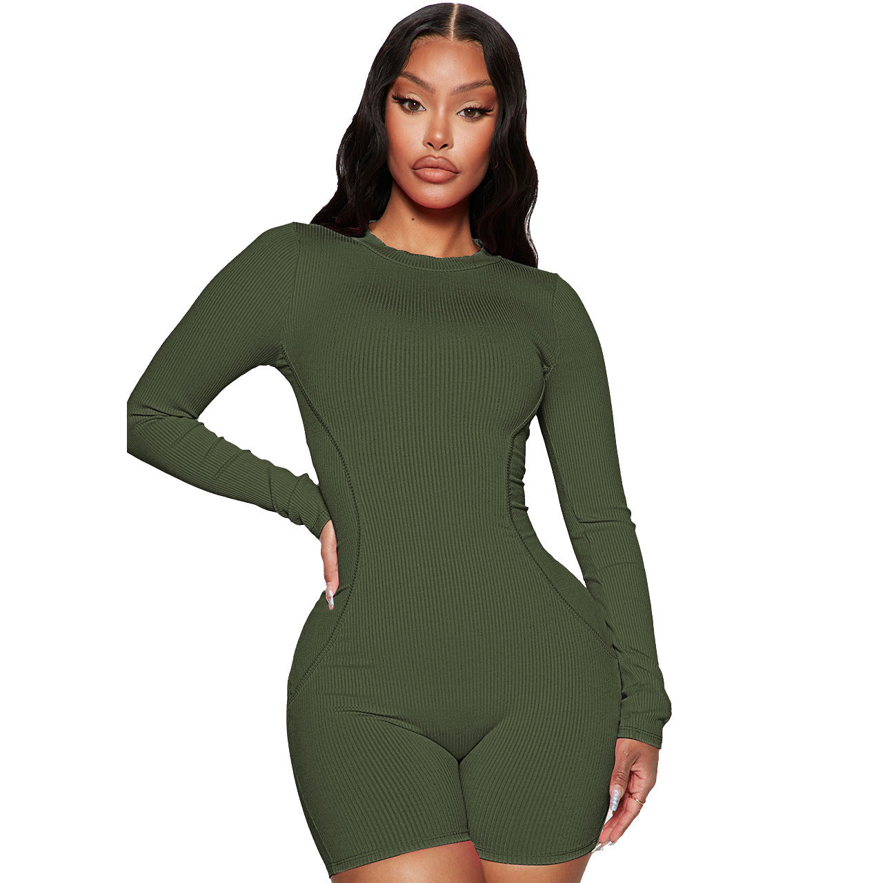 Clothing Spring Thread Round Neck Stitching Line Sports Romper