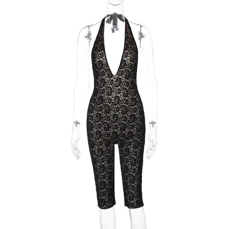 Khaliah Lace Halter Jumpsuit