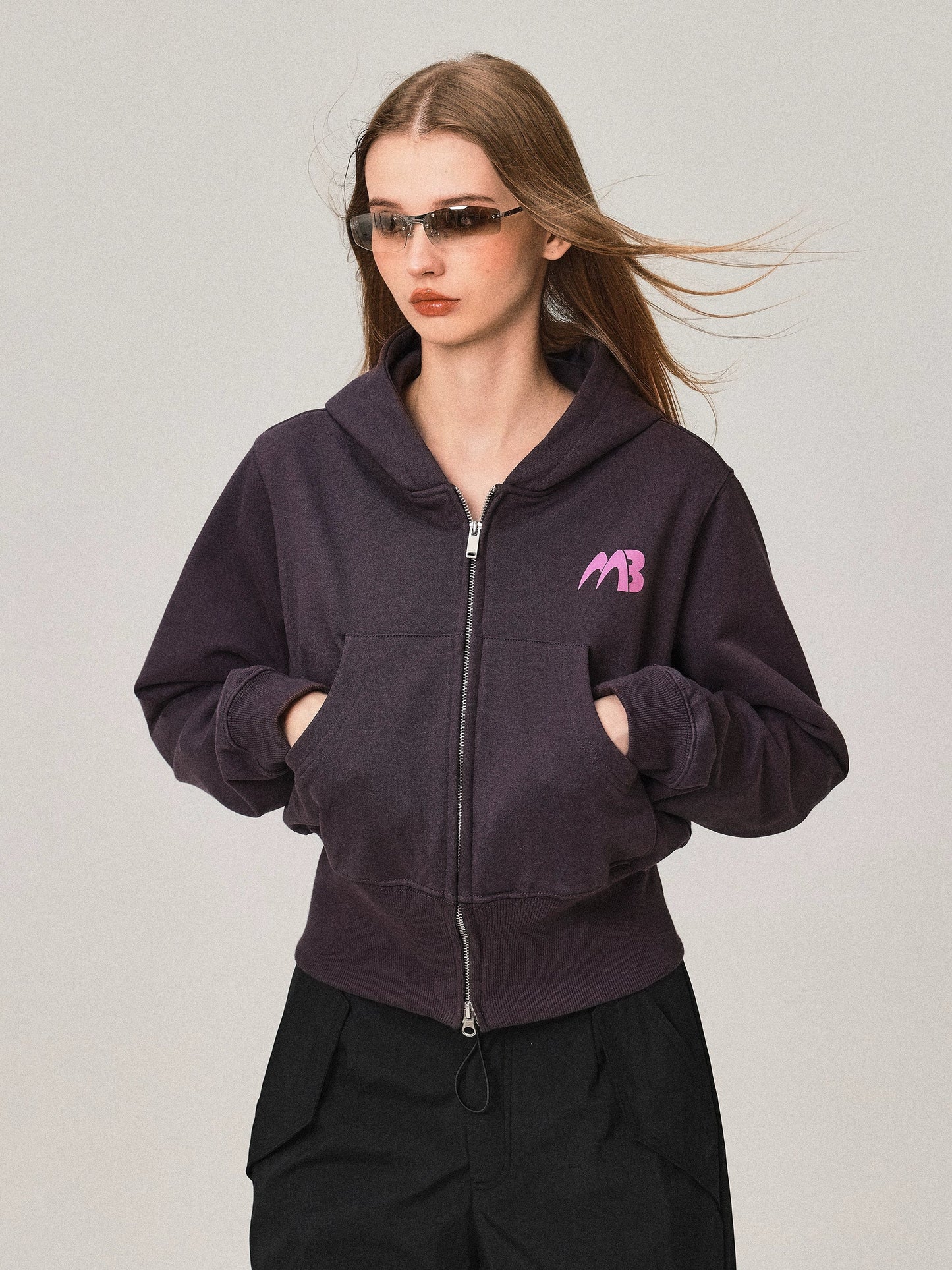 Retro Double Zip Hooded Cardigan