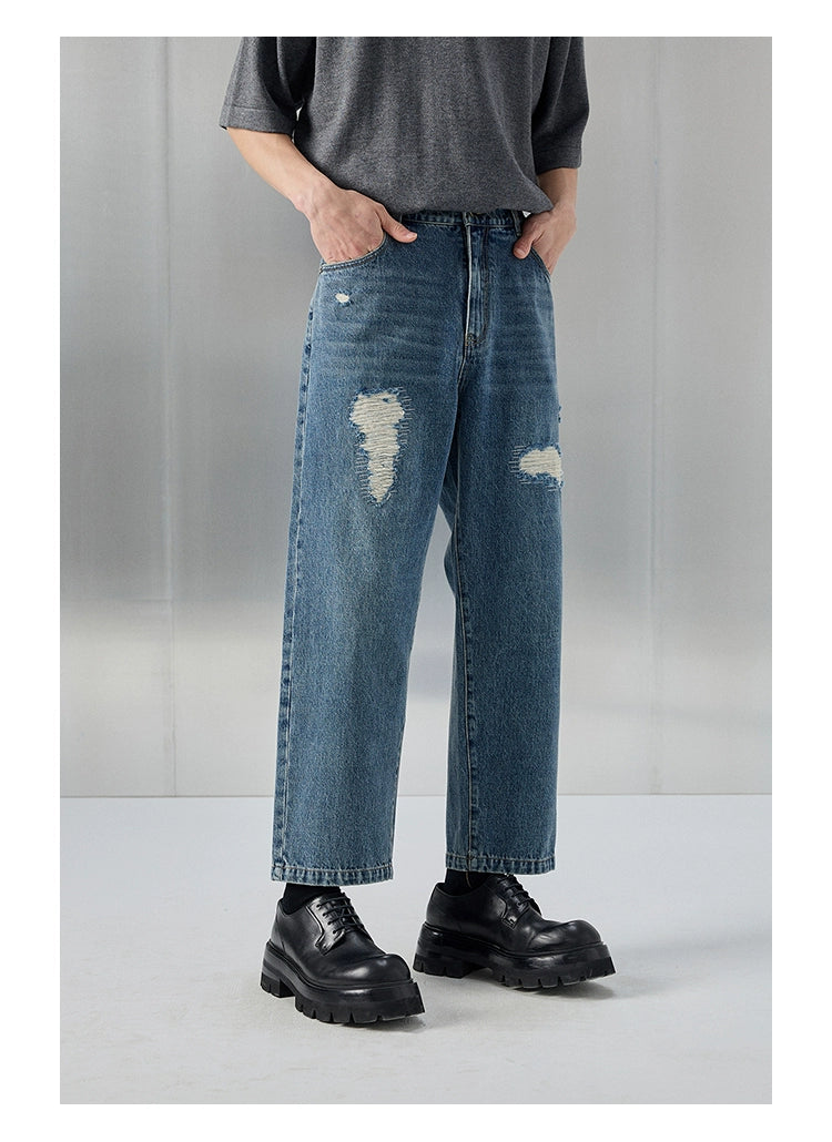 Distressed Patchwork Cropped/short Pants