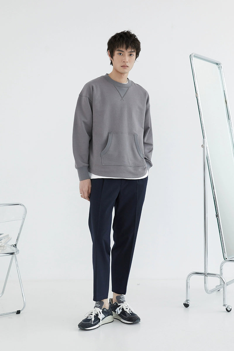 Elastic Waist Wide-leg Cropped Pants