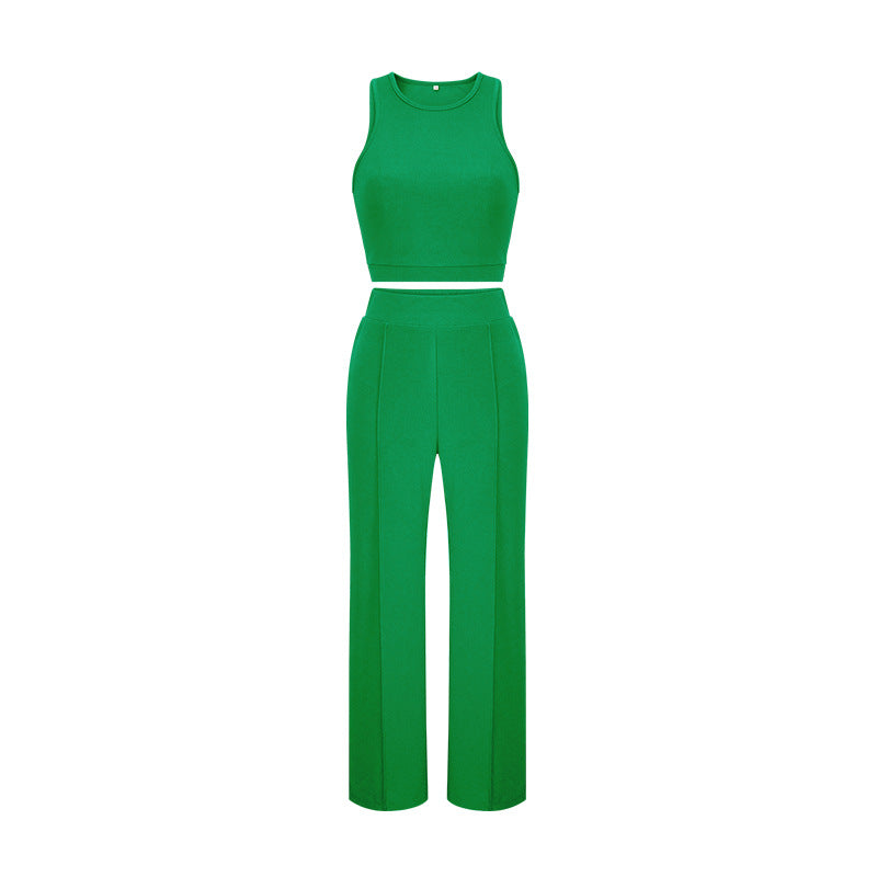Summer Pants Suit Color Office Sleeveless Vest Pants Two Piece Suit