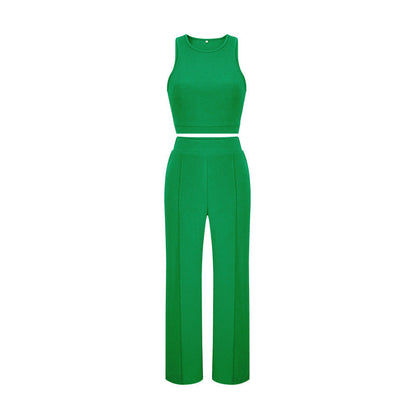 Summer Pants Suit Color Office Sleeveless Vest Pants Two Piece Suit