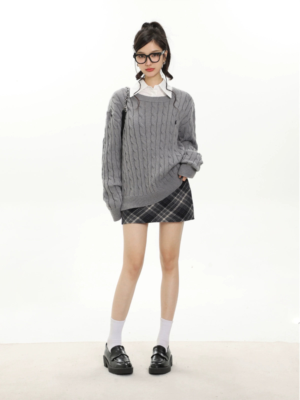 High-waisted Plaid Skirt