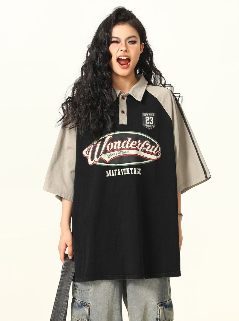 -style Oversized Polo T-shirt