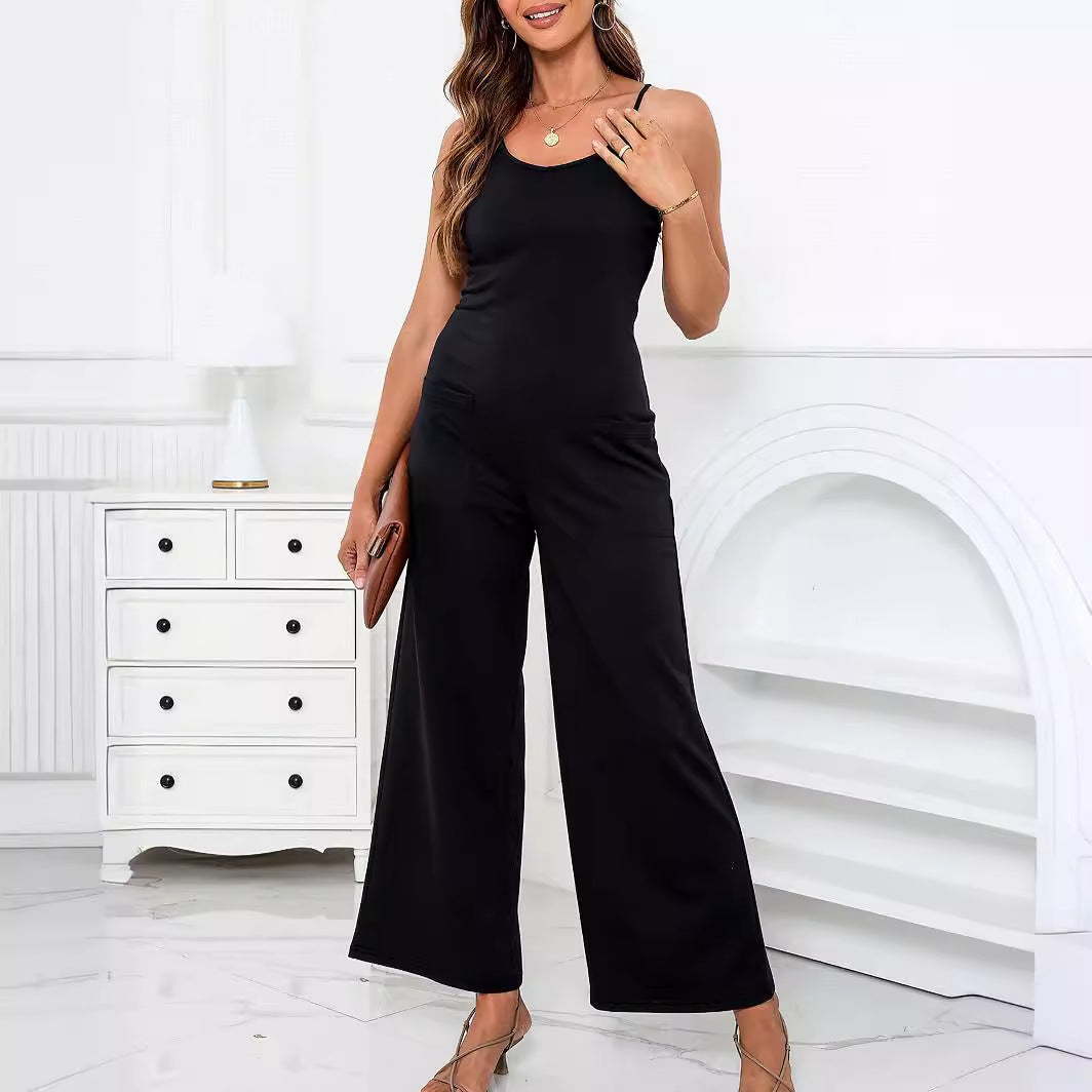 Spring Summer High Elastic Color Jumpsuit