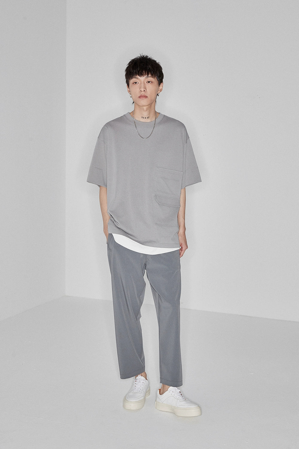 Side Seam-free Elastic Waist Cropped Pants