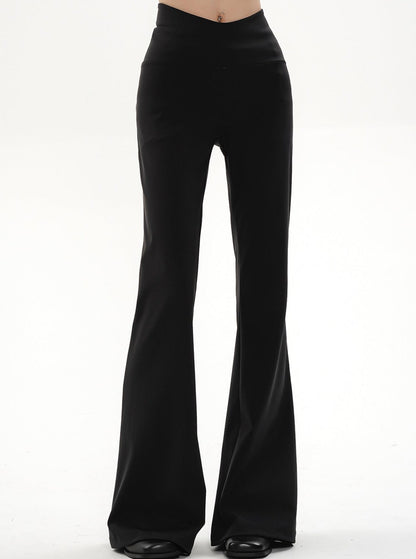 High-waisted Flared Yoga Pants - Black Stretchy Bell Bottom Leggings