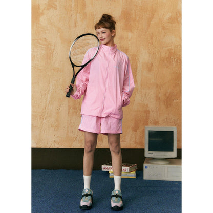 Ezek Two-piece Tracksuit - Lightweight Zip-up Jacket and Shorts Set for Sports and Leisure