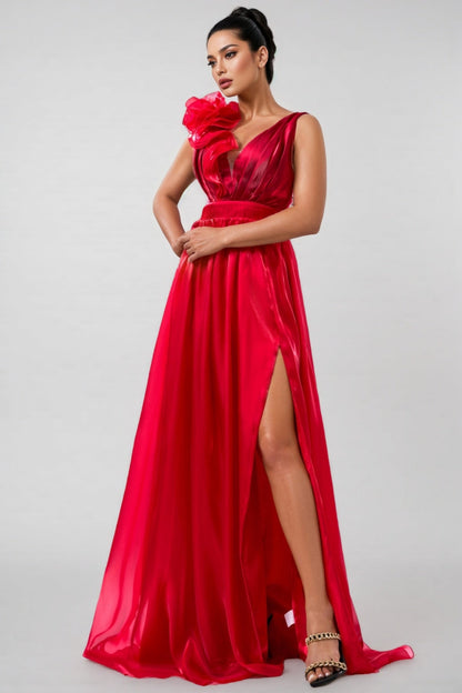 Octavius Sleeveless V-neck Split Maxi Dress