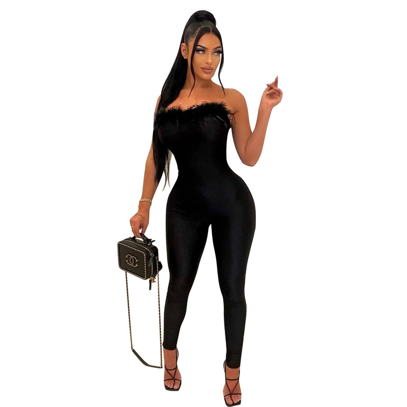 Summer Clothing Tight Wrapped Chest Jumpsuit Trousers for