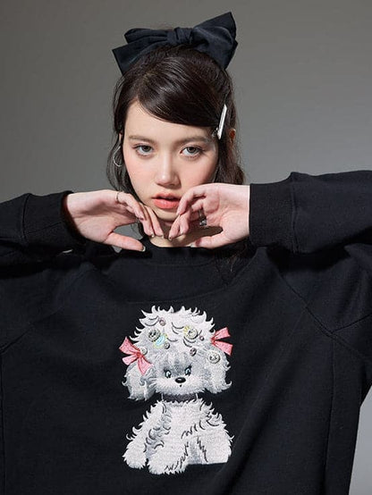 Embroidered Puppy Sweatshirt