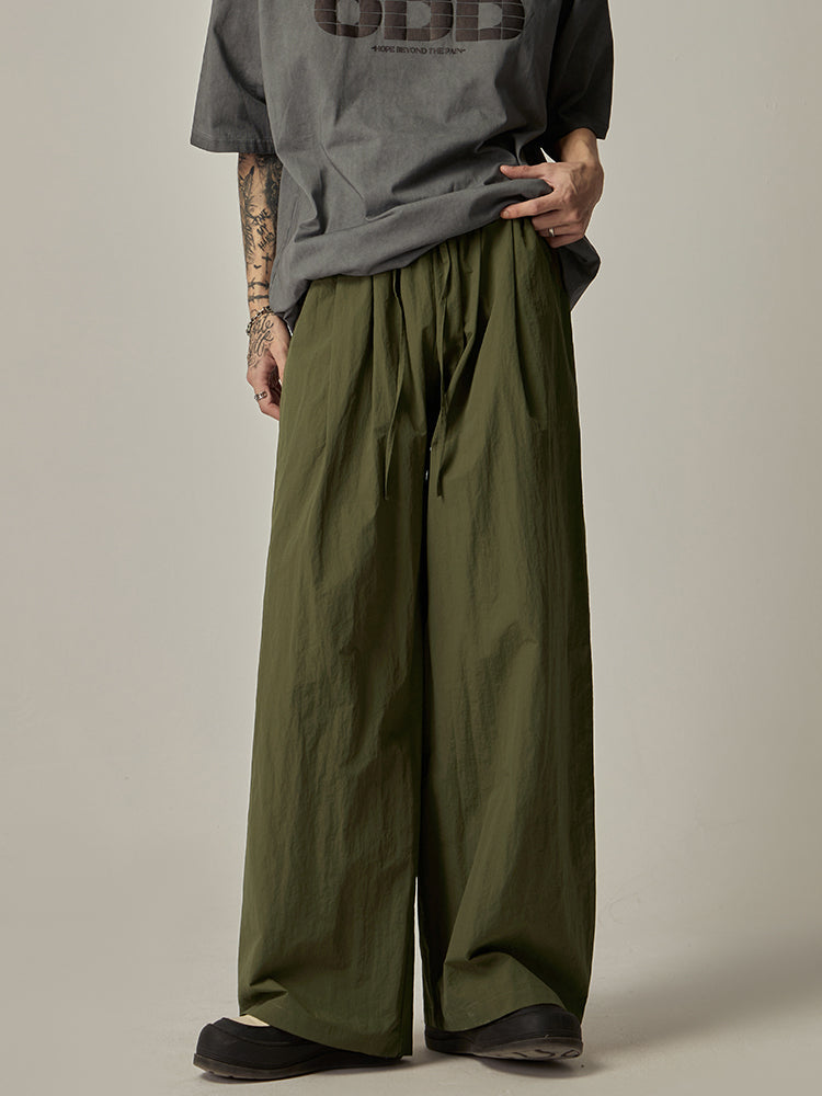 Olive Wide Leg Relaxed Pants