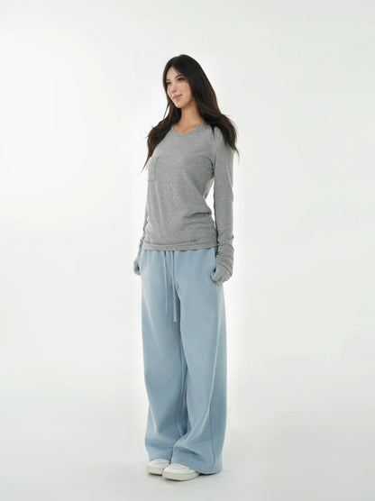 Low-waist Drawstring Straight-leg Sweatpants