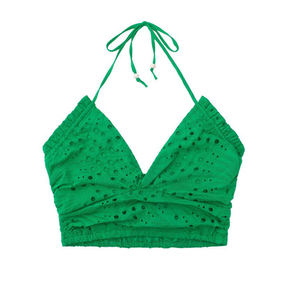 Clothing Embroidered Laminated Decoration Green Skirt