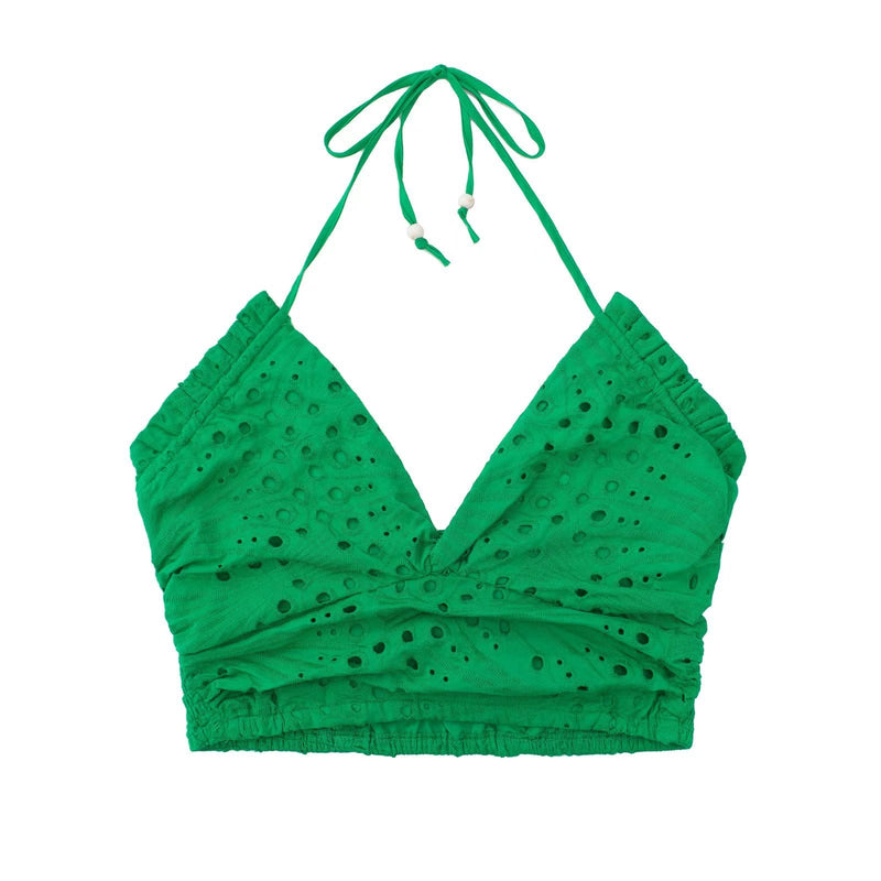 Clothing Embroidered Laminated Decoration Green Skirt