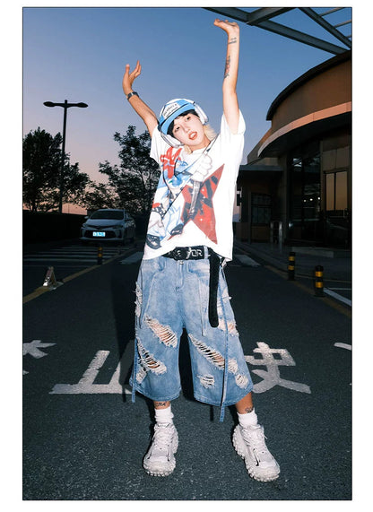 Dnd4des Distressed Denim Bermuda Shorts
