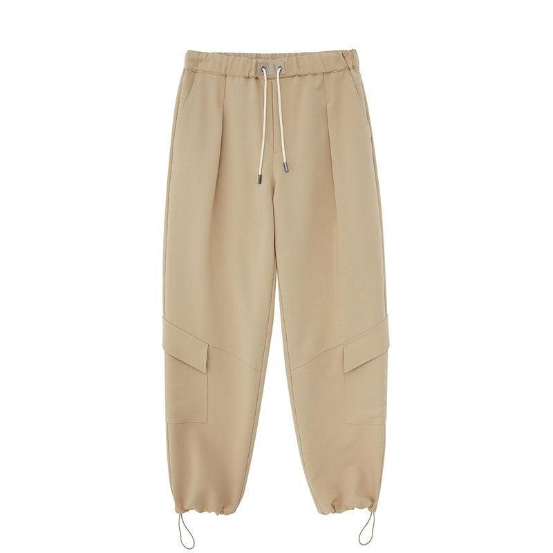 Draping Drawstring Cargo Pants