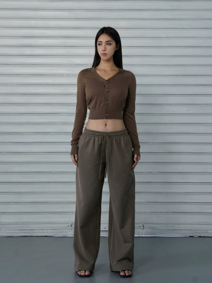 Loose-fit Drawstring Straight-leg Athletic Pants