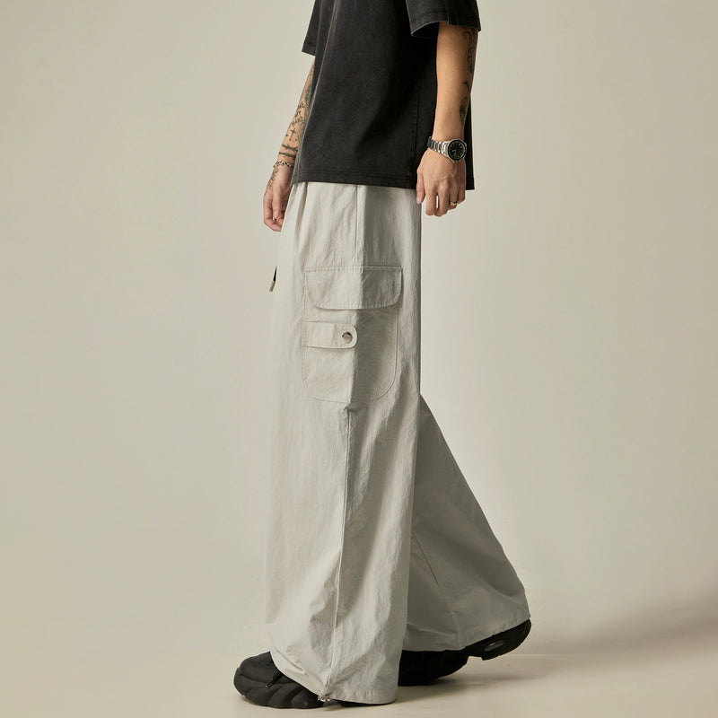 Charcoal Wide Leg Utility Pants
