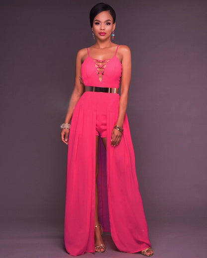 Spring Clothing Dunhuang Sleeveless Sling Jumpsuit Trousers No Belt