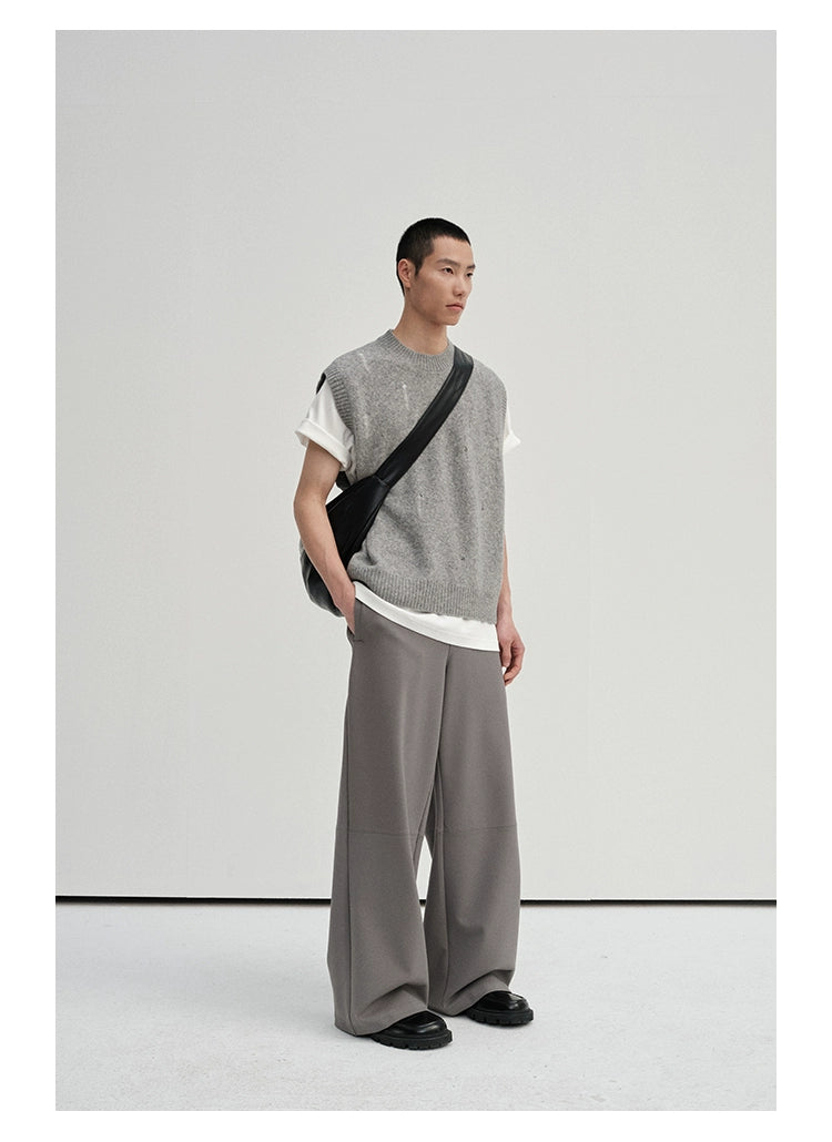 Irregular Distressed Open-knit Cardigan/vest