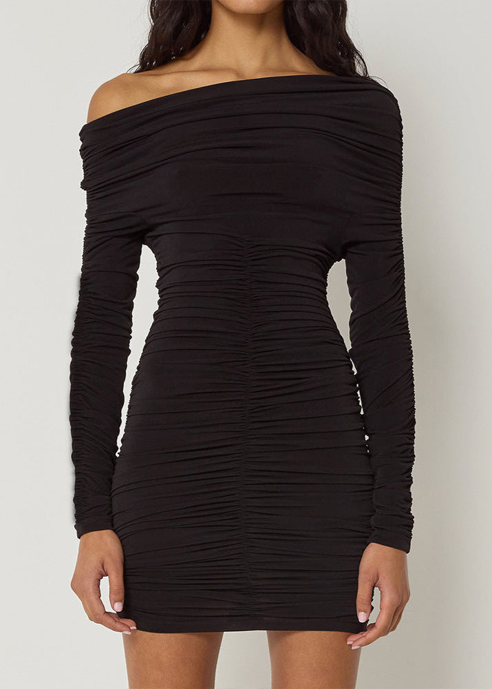 Isla - Off-shoulder Ruched Mini Dress