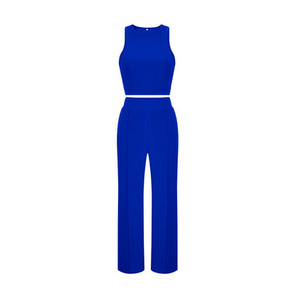 Summer Pants Suit Color Office Sleeveless Vest Pants Two Piece Suit