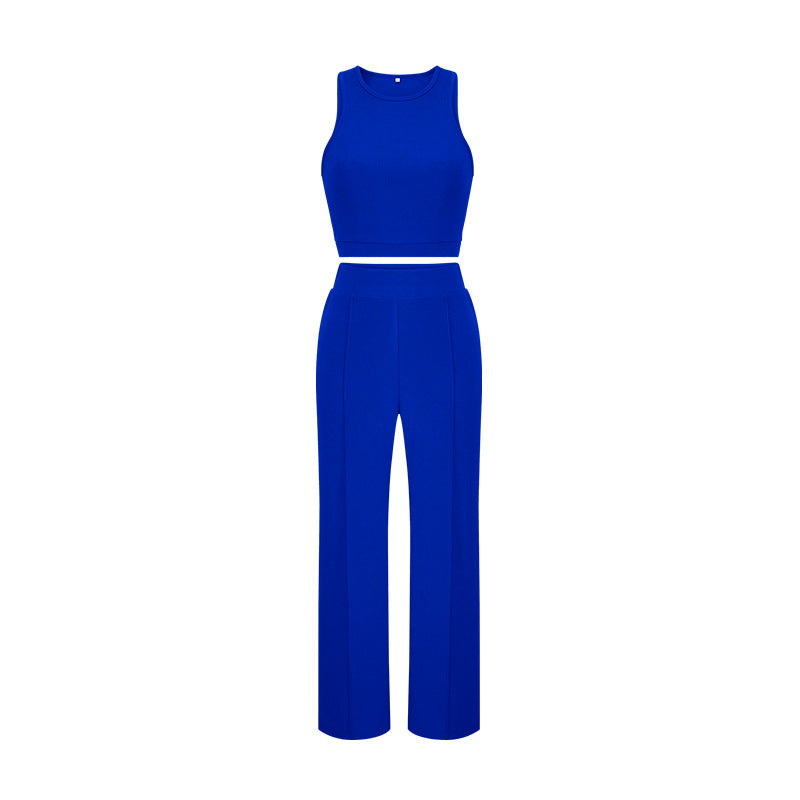 Summer Pants Suit Color Office Sleeveless Vest Pants Two Piece Suit