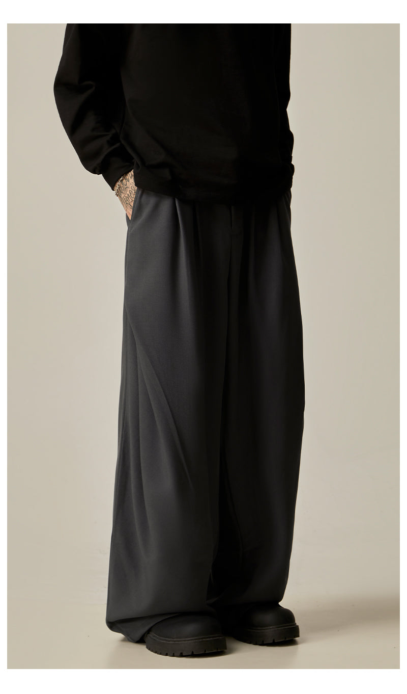 Khaki Wide Leg Dress Pants