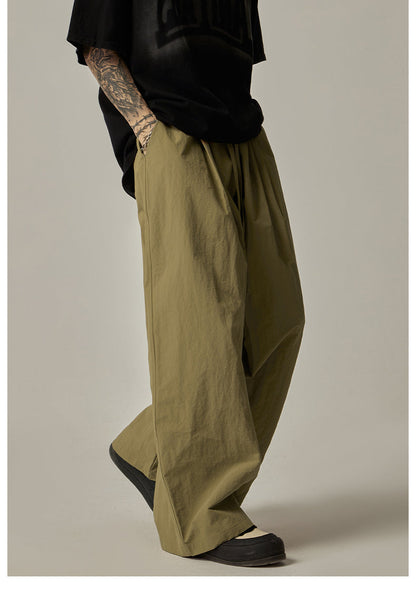 Olive Wide Leg Relaxed Pants