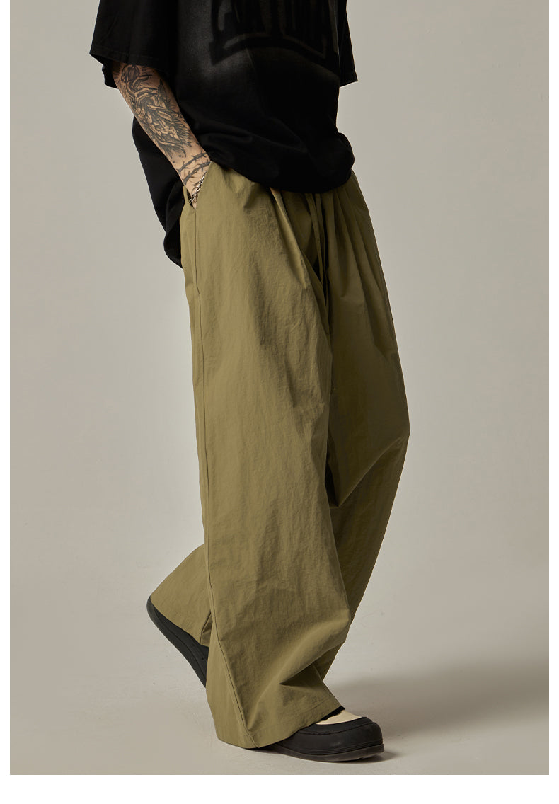 Olive Wide Leg Relaxed Pants