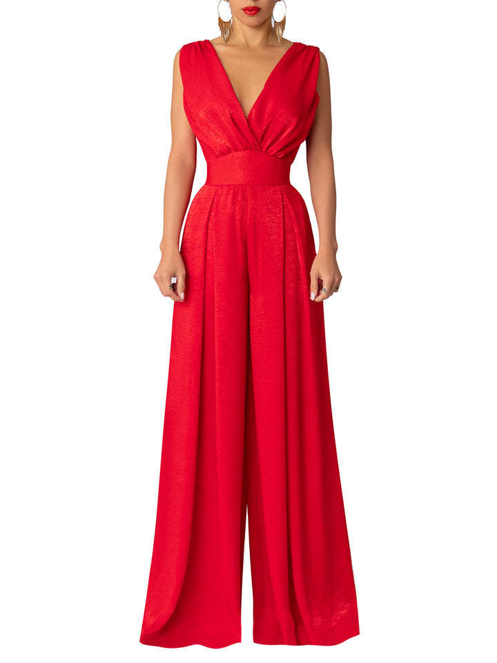 Clothing Summer Slim High Waist Color Jumpsuit