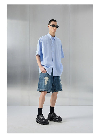 Distressed Patchwork Cropped/short Pants
