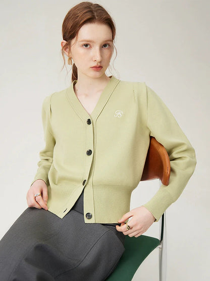 V-neck Crop Cardigan