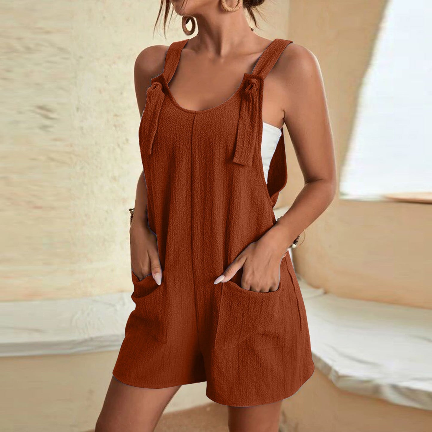 Clothing Summer Suspenders Shorts Jumpsuit Suspender Pants