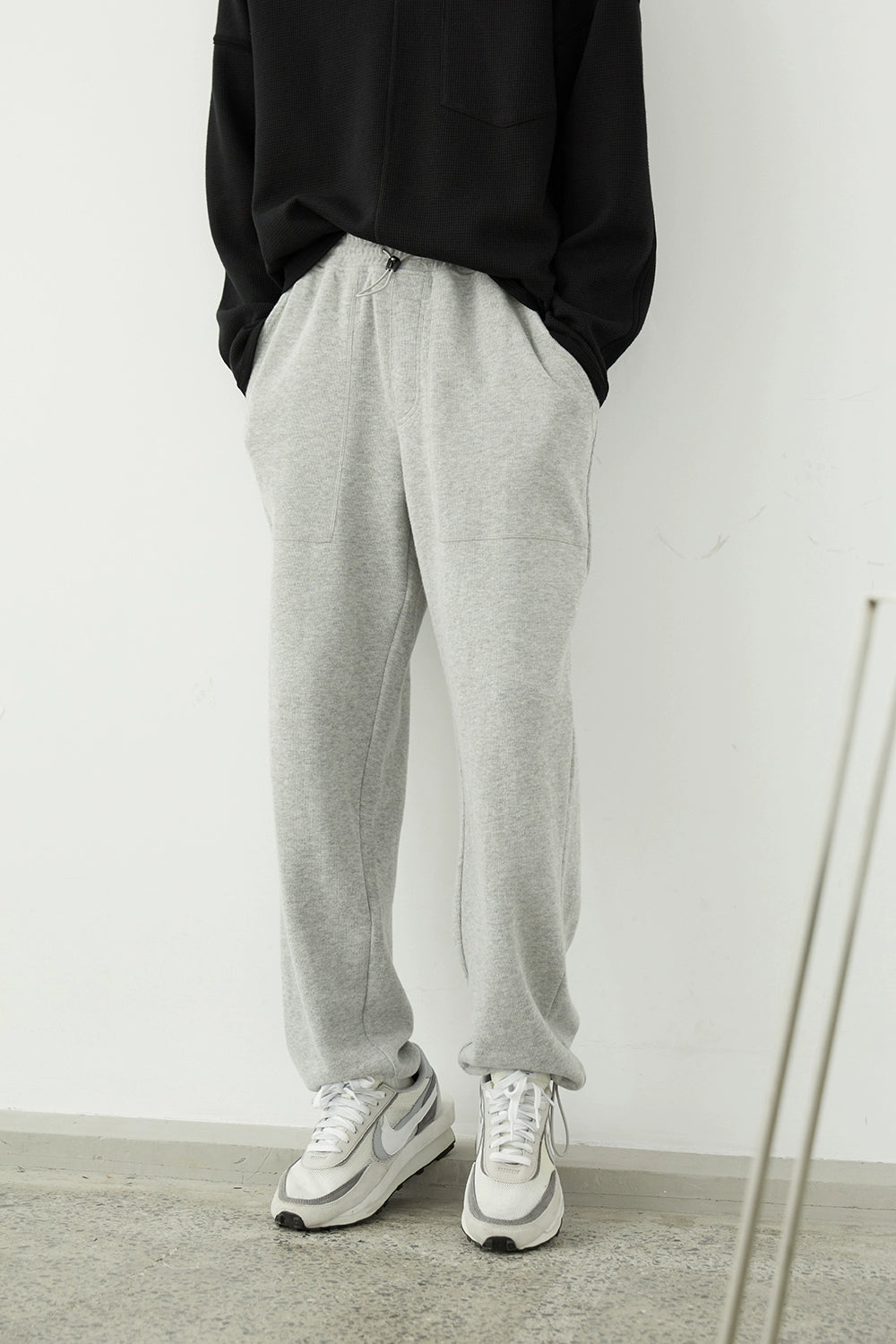 Drawstring Wide-leg Athletic Pants