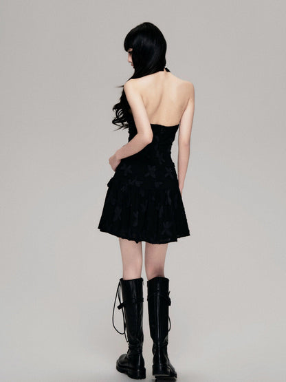 Luluswings Tiered Chiffon Halter Mini Dress - Romantic Ruffled Cocktail Dress