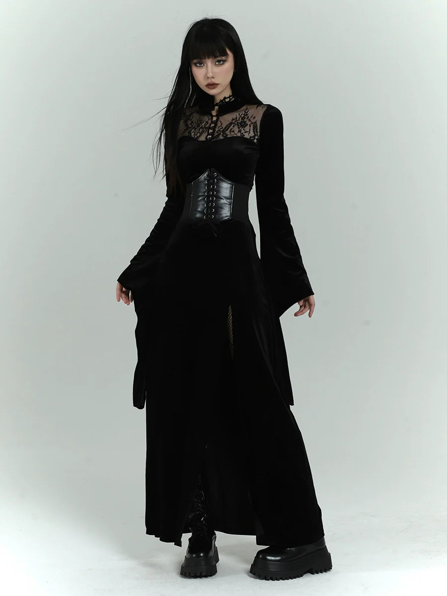 Dark Victorian Corset Maxi Dress