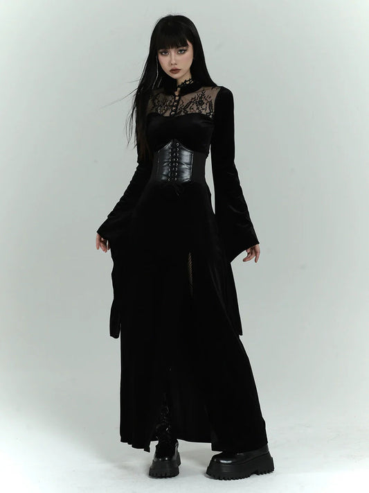 Dark Victorian Corset Maxi Dress